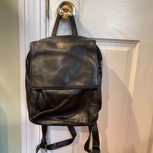 Tignanello Black Leather Backpack